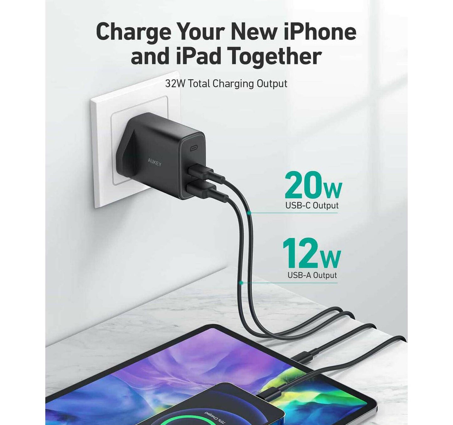 Aukey 32W Swift Series PD USB C Wall Charger PAF3S