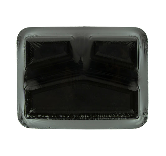 LuLu 3 Compartments Black Base Containers with Lid 5 pcs