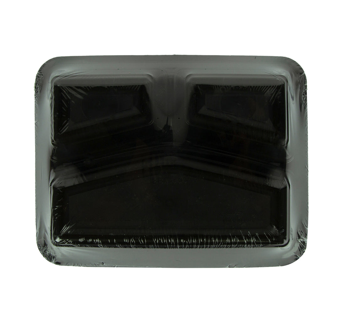 LuLu 3 Compartments Black Base Containers with Lid 5 pcs