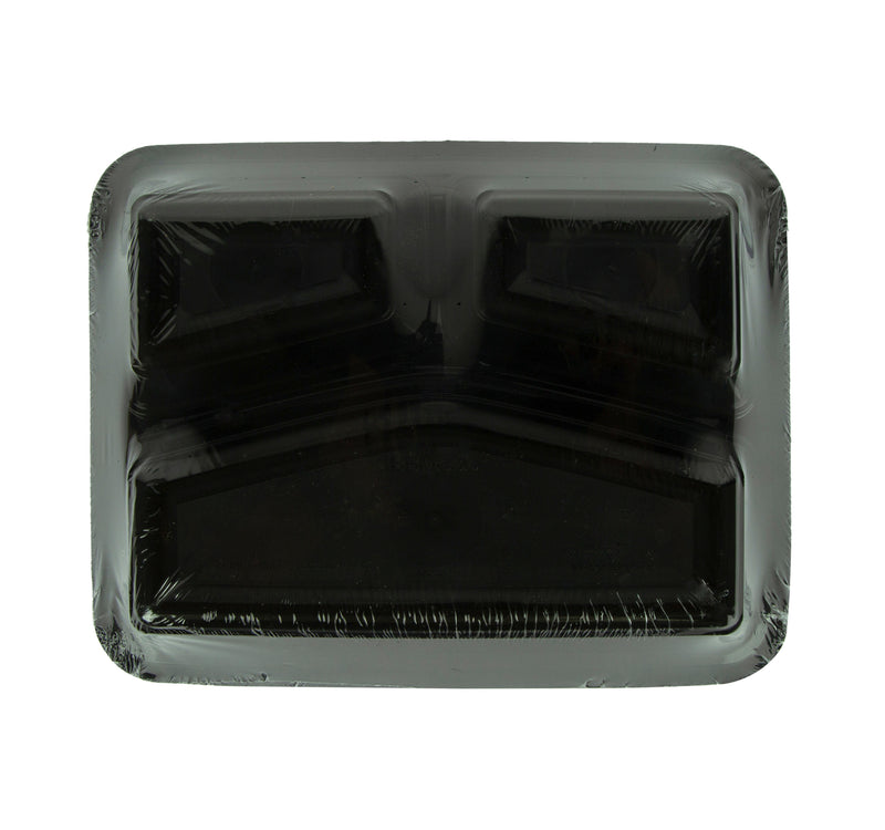 LuLu 3 Compartments Black Base Containers with Lid 5 pcs