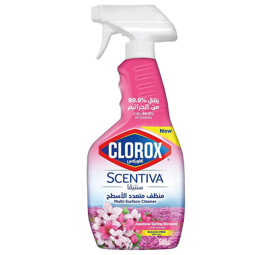 Clorox Scentiva Multi Surface Spray Cleaner Japanese Spring Blossom Bleach Free 500 ml