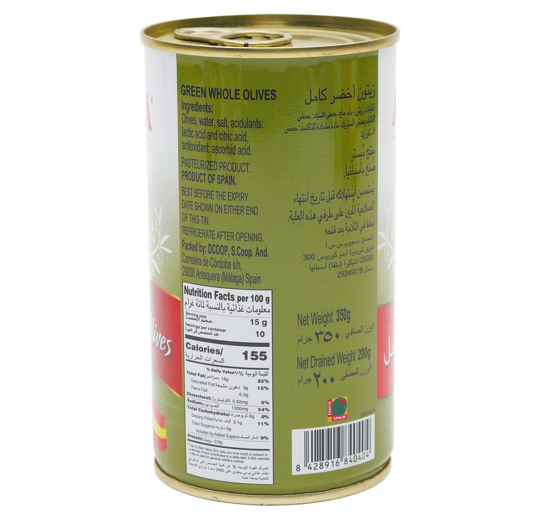Acorsa Green Whole Olives 350 g