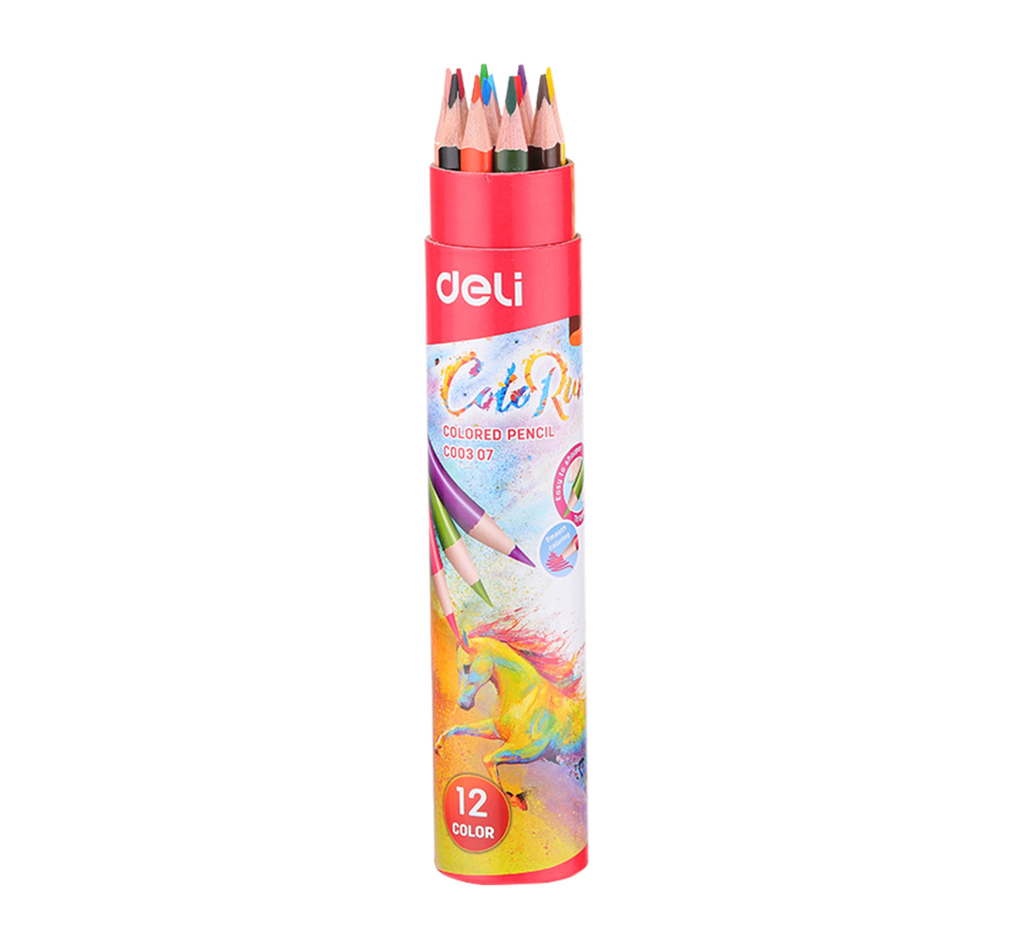 Deli Color Pencil Cyldr C00307 12Pcs