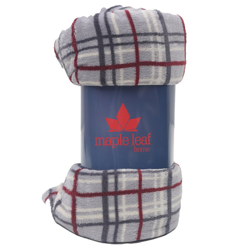 Maple Leaf Flannel Blanket 160 x 200cm Assorted