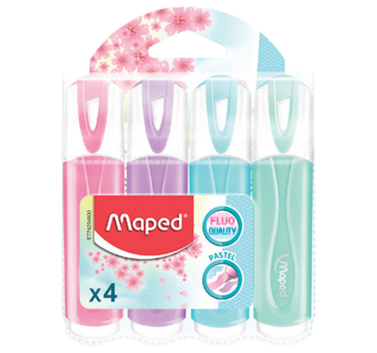 Maped Highlighter Pastel 4 Colours Assorted