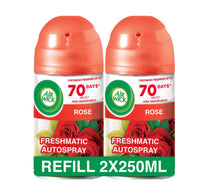 عبوة إعادة تعبئة بخاخ معطر جو أوتوماتيكي من إير ويك برائحة الورد، قطعتين، 250 مل