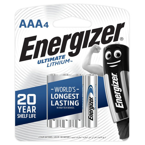 Energizer Ultimate Lithium AAA battery L92BP4, Pack of 4 Pcs