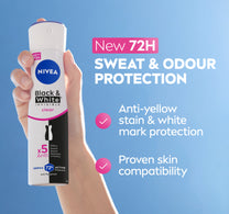 Nivea Black & White Invisible Antiperspirant Deodorant Spray for Women Clear 72H Active Protection 200 ml