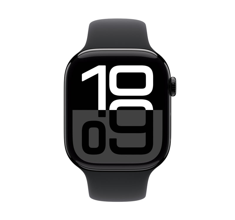 Apple Watch Series 10 46 mm GPS Smartwatch, Jet Black Aluminium Case with Black Sport Band(M/L), MWWQ3QA/A