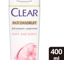 Clear Women's Soft & Shiny Anti-Dandruff Shampoo 400 ml