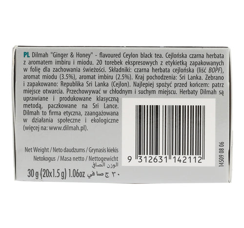 Dilmah Ginger & Honey Black Tea Value Pack 2 x 20 Teabags