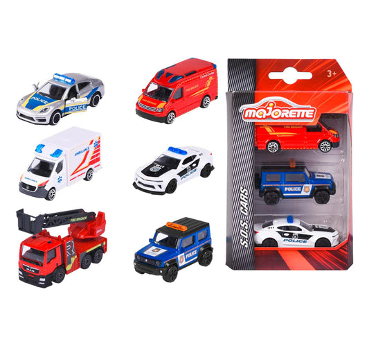 Majorette S.O.S 3 Car Pack 3 Pcs Set, 2 Assist, Assorted, 212057261038
