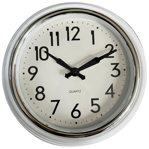 Maple Leaf Home Plastic Wall Clock, White, 30 cm, BP-R1202W