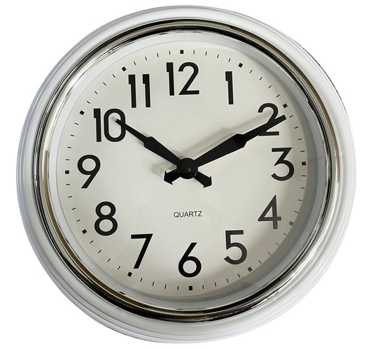 Maple Leaf Home Plastic Wall Clock, White, 30 cm, BP-R1202W