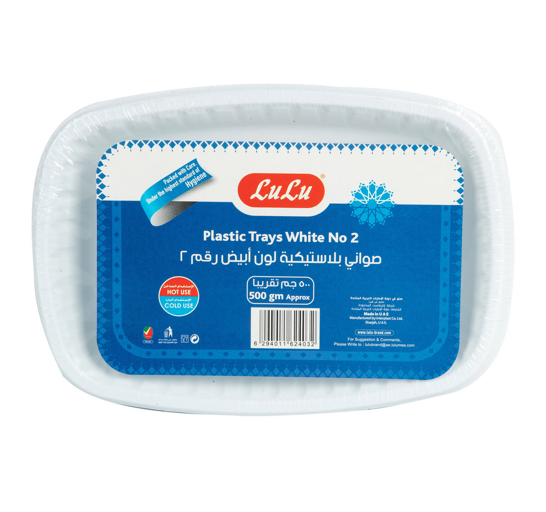 LuLu White Plastic Tray No.2 500 g