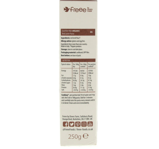 Doves Farm Freee Organic Red Lentil Penne Pasta 250 g