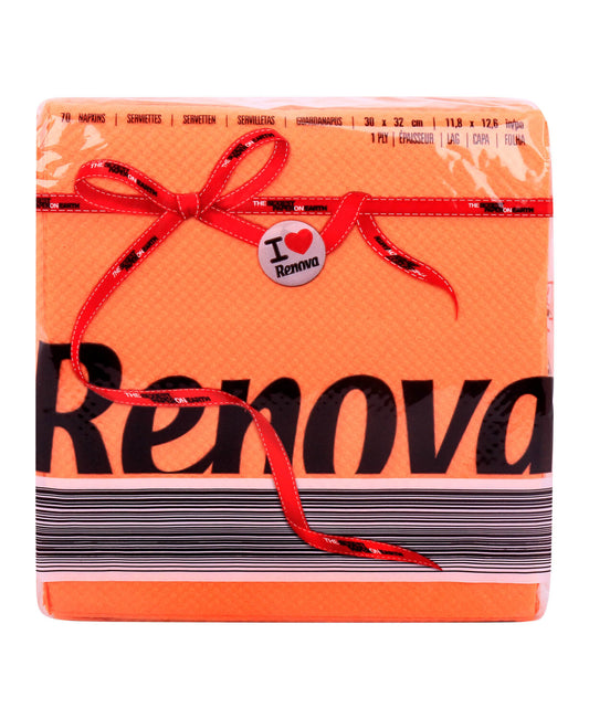 Renova Napkins Orange 1ply Size 30 x 32cm 70 Sheets