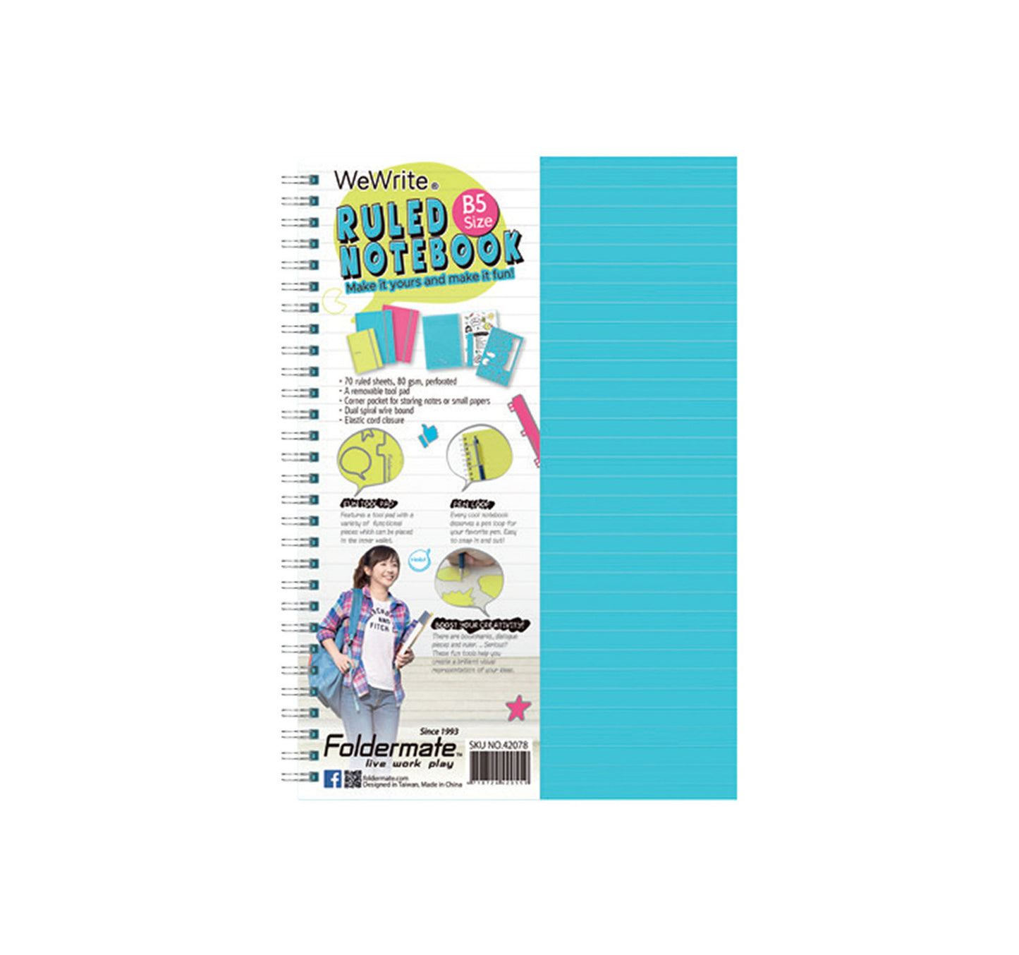 Foldermate 1 Subject Notebook A4 70 Sheets BX10 WW4298