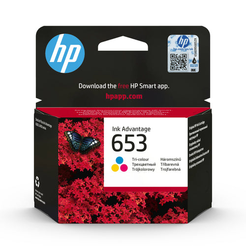 خرطوشة حبر أصلية HP 653، ثلاثية الألوان، 3YM74AE