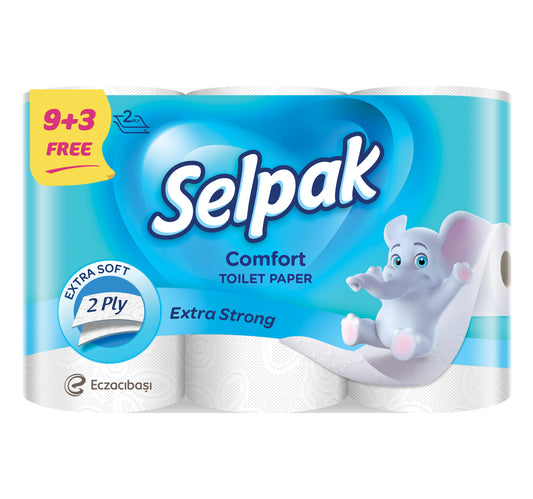 Selpak Comfort Toilet Paper 2ply 9+3 Rolls