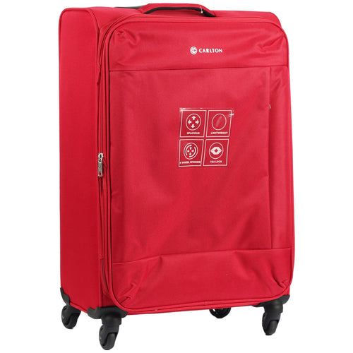 Carlton Elante 4 Wheel Soft Trolley, 67 cm, Red