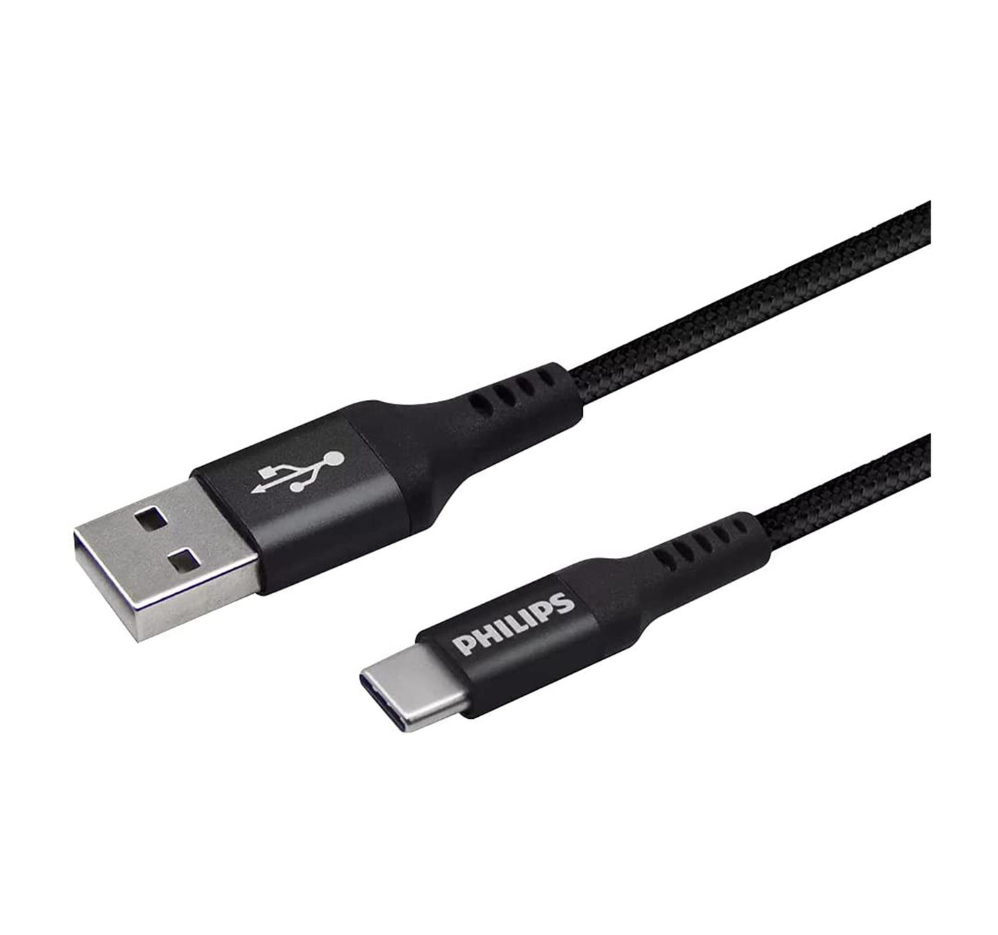 كابل فيليبس USB-A إلى USB-C مضفر بطول 2 متر DLC5206A/00 (أسود)