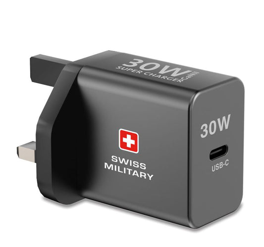Swiss Military GaN Super Charger with Type C Premium Cable, 30 W