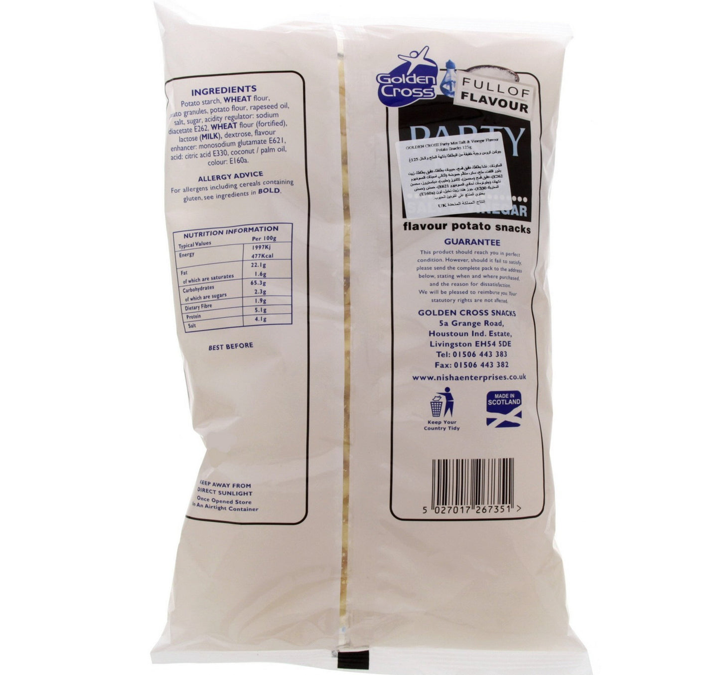 Golden Cross Party Mix Salt & Vinegar Potato Snacks 125 g