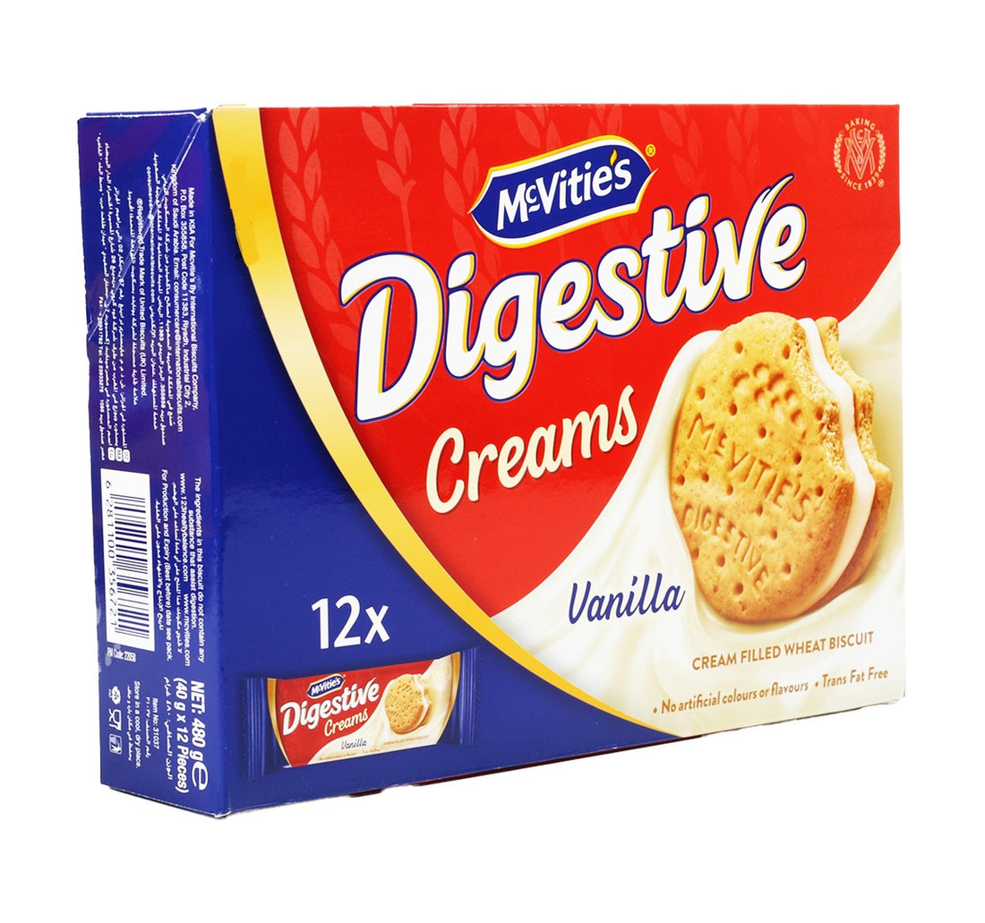 McVitie's Digestive Creams Vanilla Biscuit Value Pack 12 x 40 g