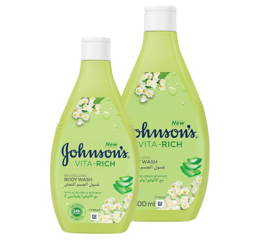 Johnson's Vita Rich Aloe Vera & Vitamin E Body Wash 400 ml + 250 ml