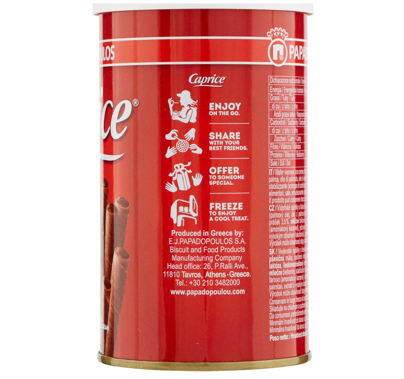 Papadopoulos Caprice Wafer Rolls with Hazelnut and Cocoa Cream 400 g
