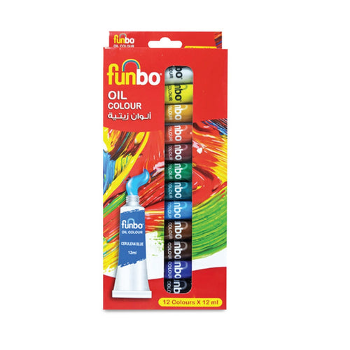 Funbo Oil Paint 12's 12ml Tube OIL1212
