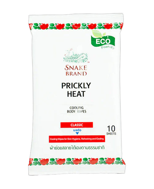 Snake Brand Prickly Heat Cooling Body Wipes Classic 10 pcs