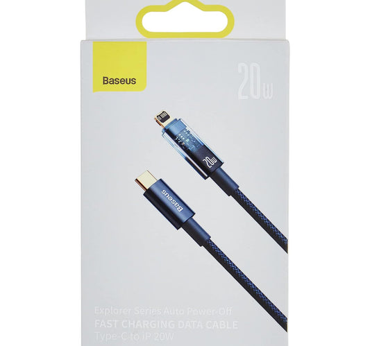 Baseus 20 W USB Type-C to Lightning Fast Auto Power Off Cable, 1 m, Blue, CATS000003