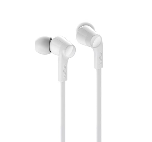 Belkin Rockstar MFI Lightning In-ear Headphones with Microphone(G3H001BTWHT) White