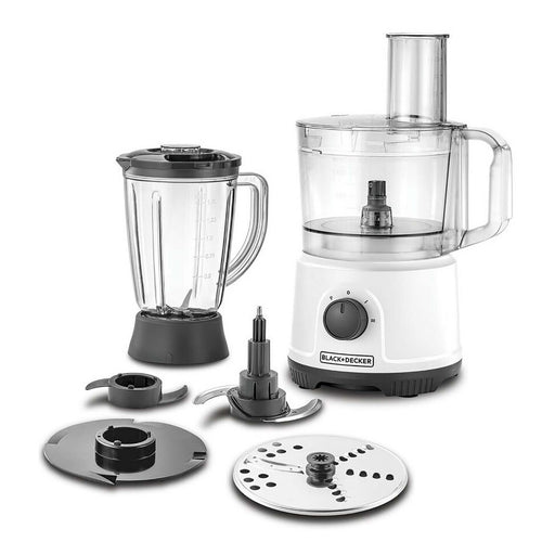 Black+Decker 2L 800W Multifunction 5-in-1 Food Processor, White, FX822-B5
