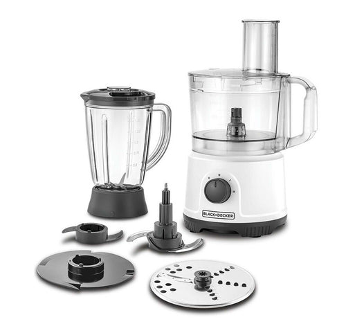 Black+Decker 2L 800W Multifunction 5-in-1 Food Processor, White, FX822-B5
