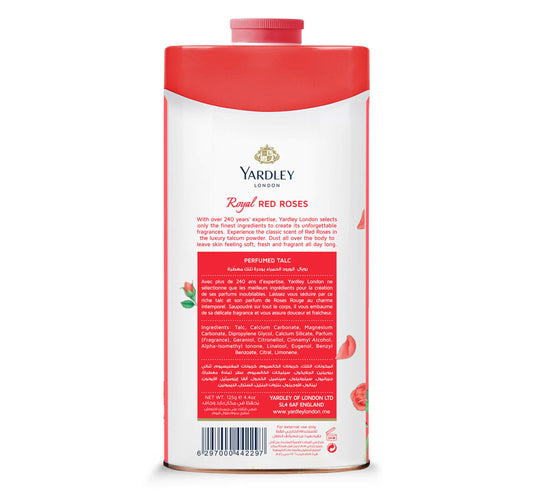 Yardley Perfumed Talc Royal Red Roses 125 g