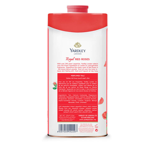 Yardley Perfumed Talc Royal Red Roses 125 g