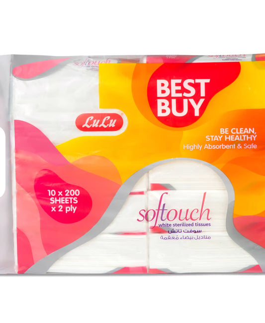 LuLu Softouch Facial Tissue 2ply 10 x 200 Sheets