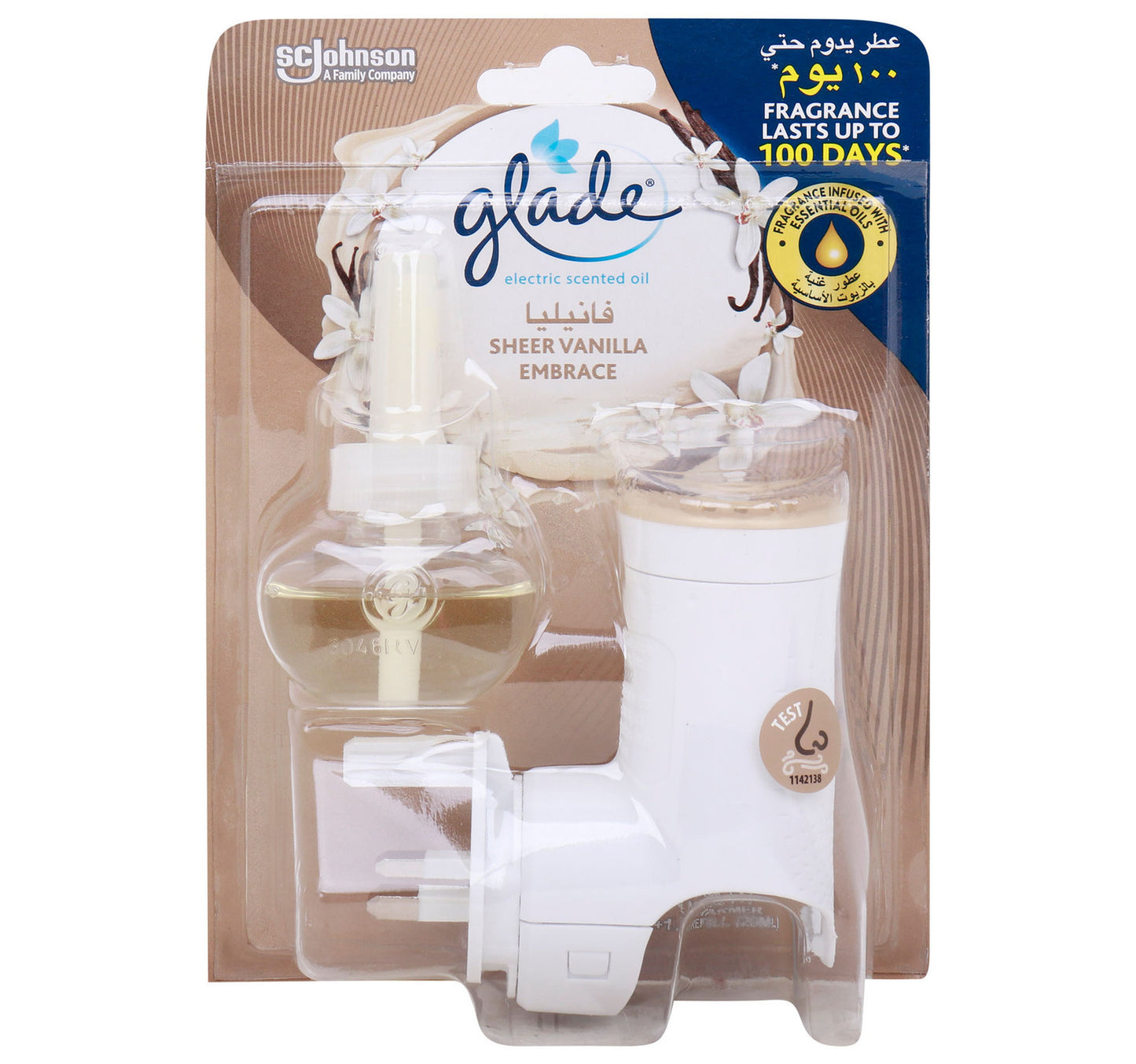 Glade Electric Scented Oil Sheer Vanilla Embrace Refill 20 ml + Warmer