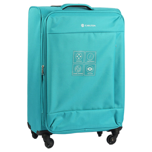 Carlton Elante 4 Wheel Soft Trolley, 57 cm, Turquoise