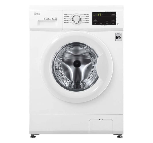 LG 8Kg Front Load Washing Machine, White, FH2J3TDNP0