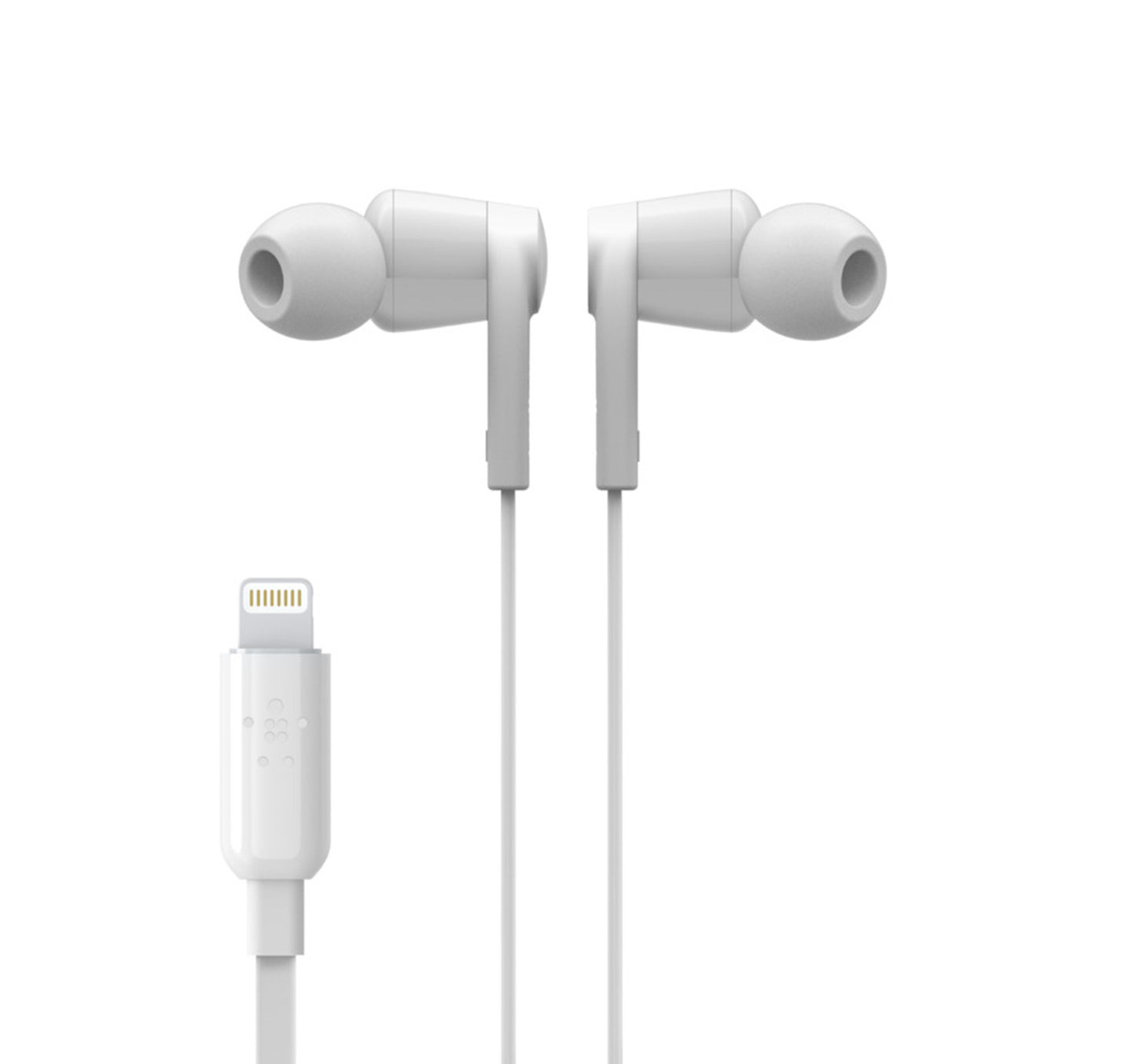 Belkin Rockstar MFI Lightning In-ear Headphones with Microphone(G3H001BTWHT) White