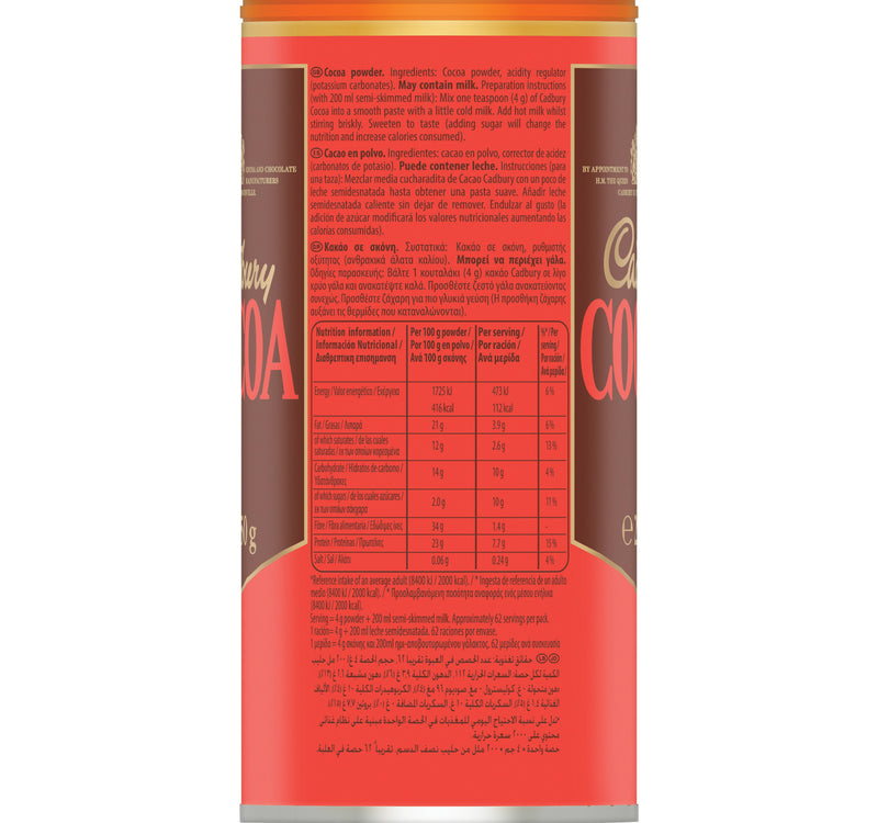 Cadbury Original Chocolate Cocoa Powder 250 g