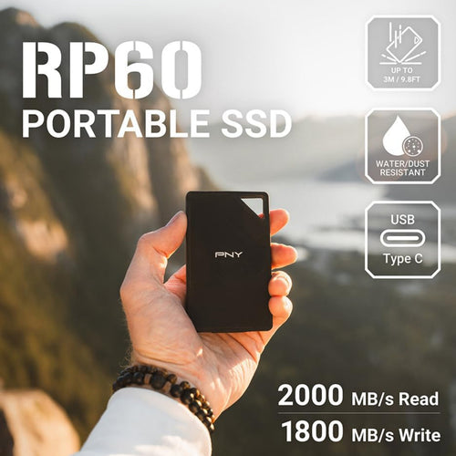 PNY RP60 Portable SSD, 1 TB, CS3060