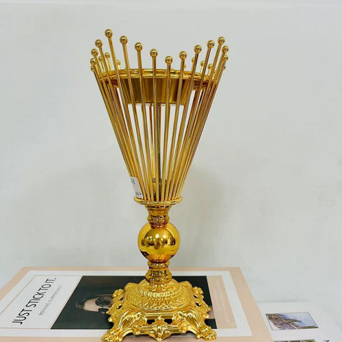 Maple Leaf Metal Incense Charcoal Burner 11x24cm Gold