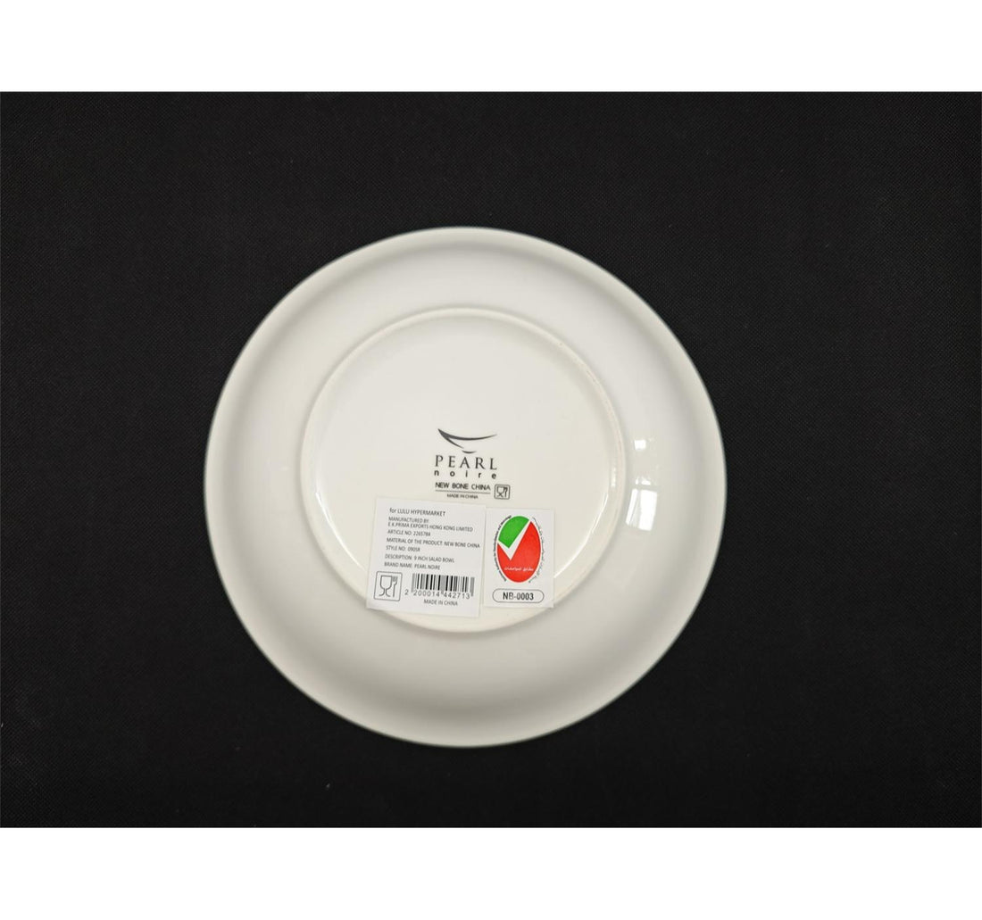 Pearl Noire Salad Bowl, White, 9 inches, NBC090SR-LIM