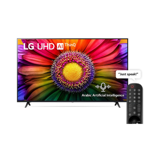 تلفزيون إل جي 55 بوصة 4K ذكي فائق الوضوح مع جهاز تحكم ماجيك، HDR، WebOS، 55UR80006LJ