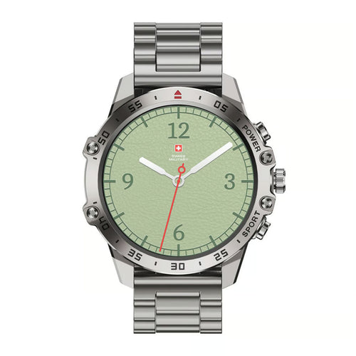 Swiss Military DOM 5 Smart Watch, 1.43 Inches Amoled Display With Metal Strap, Silver